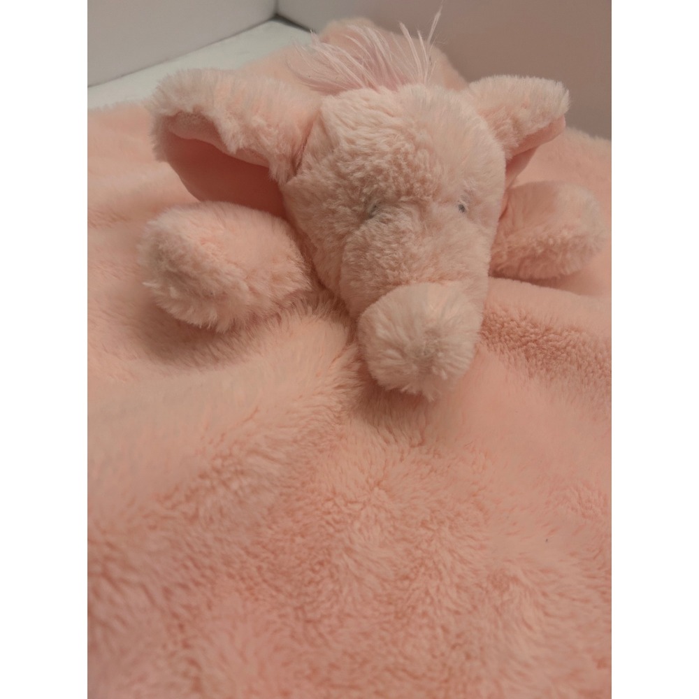 Mud Pie Pink Elephant Plush Security Blanket Lovey Faux Fur Baby Snuggler